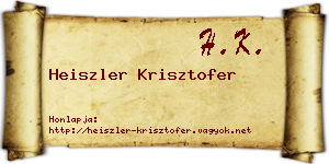Heiszler Krisztofer névjegykártya